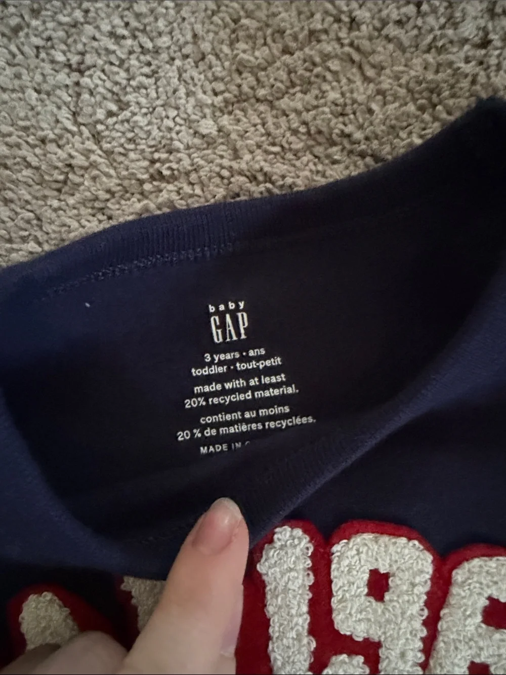 GAP Kids Navy Sweatshirt with Red & White 'GAP 1969' Logo